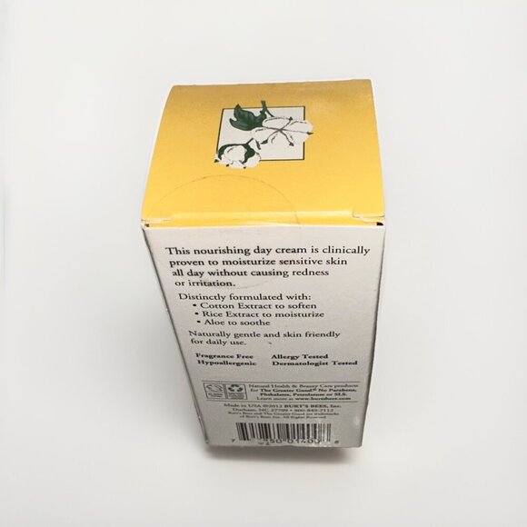 Burt’s Bees Sensitive Daily Moisturizing Cream With Cotton Extract 1.8 Oz - Picture 2 of 2